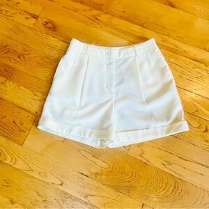 American Apparel Ivory Pleated Cuff High Waist Shorts Sz S NWOT Retail $53